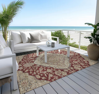 Piper Looms Chantille Global ACN1151 Garnet Machine Washable Area Rug Outdoor Lifestyle Image Feature