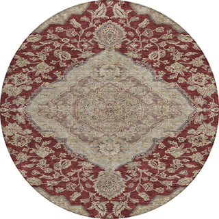 Piper Looms Chantille Global ACN1151 Garnet Machine Washable Area Rug Round Main Image