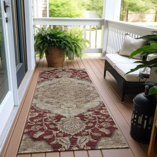 Piper Looms Chantille Global ACN1151 Garnet Machine Washable Area Rug Runner Outdoor Lifestyle Image Feature