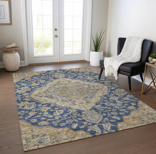Piper Looms Chantille Global ACN1151 Navy Machine Washable Area Rug Lifestyle Image Feature