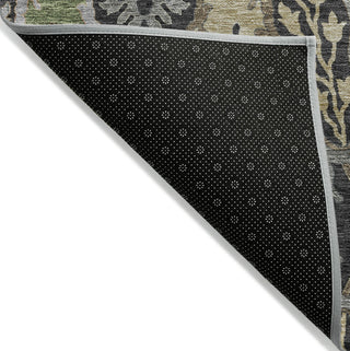 Piper Looms Chantille Global ACN1153 Black Machine Washable Area Rug Backing Image