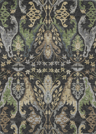 Piper Looms Chantille Global ACN1153 Black Machine Washable Area Rug main image