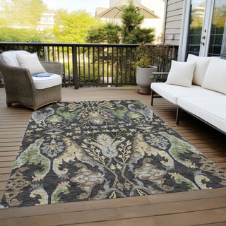 Piper Looms Chantille Global ACN1153 Black Machine Washable Area Rug Outdoor Lifestyle Image Feature