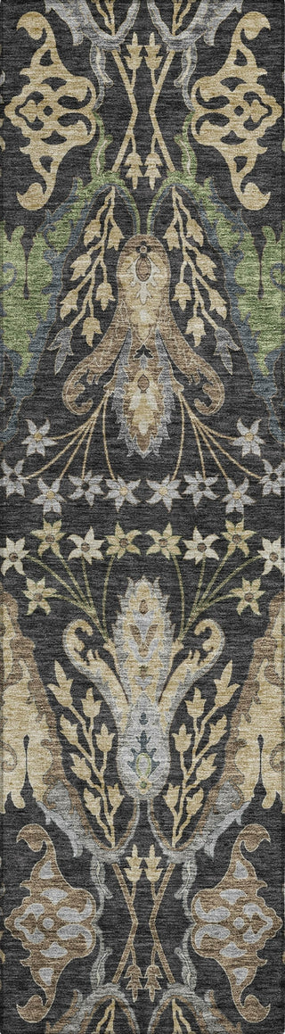 Piper Looms Chantille Global ACN1153 Black Machine Washable Area Rug Runner Main Image