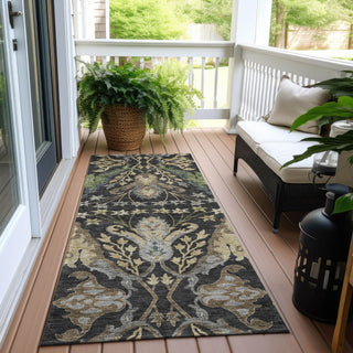 Piper Looms Chantille Global ACN1153 Black Machine Washable Area Rug Runner Outdoor Lifestyle Image Feature