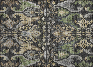 Piper Looms Chantille Global ACN1153 Black Machine Washable Area Rug Scatter Main Image