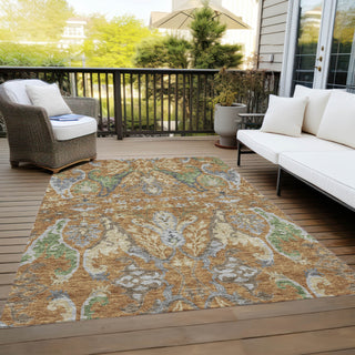 Piper Looms Chantille Global ACN1153 Copper Machine Washable Area Rug Outdoor Lifestyle Image Feature
