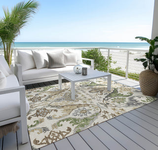 Piper Looms Chantille Global ACN1153 Ivory Machine Washable Area Rug Outdoor Lifestyle Image Feature