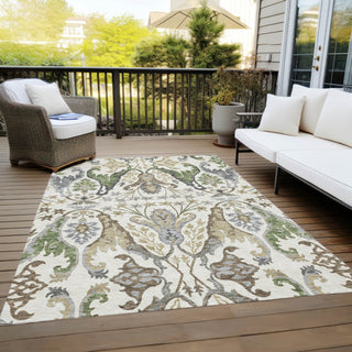 Piper Looms Chantille Global ACN1153 Ivory Machine Washable Area Rug Outdoor Lifestyle Image Feature