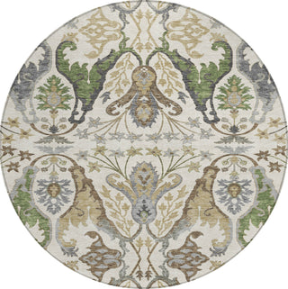 Piper Looms Chantille Global ACN1153 Ivory Machine Washable Area Rug Round Main Image