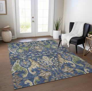 Piper Looms Chantille Global ACN1153 Navy Machine Washable Area Rug Lifestyle Image Feature