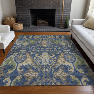 Piper Looms Chantille Global ACN1153 Navy Machine Washable Area Rug Lifestyle Image Feature