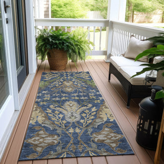 Piper Looms Chantille Global ACN1153 Navy Machine Washable Area Rug Runner Outdoor Lifestyle Image Feature