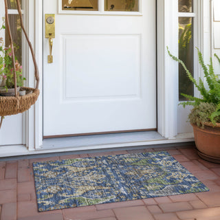 Piper Looms Chantille Global ACN1153 Navy Machine Washable Area Rug Scatter Outdoor Lifestyle Image Feature