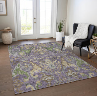 Piper Looms Chantille Global ACN1153 Purple Machine Washable Area Rug Lifestyle Image Feature