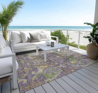 Piper Looms Chantille Global ACN1153 Purple Machine Washable Area Rug Outdoor Lifestyle Image Feature