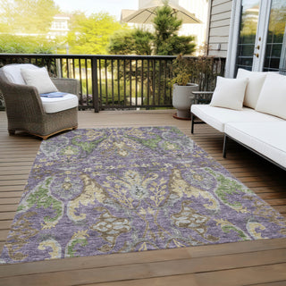 Piper Looms Chantille Global ACN1153 Purple Machine Washable Area Rug Outdoor Lifestyle Image Feature