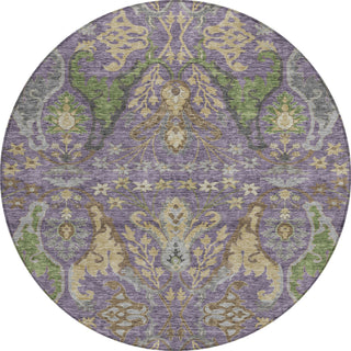 Piper Looms Chantille Global ACN1153 Purple Machine Washable Area Rug Round Main Image
