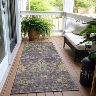 Piper Looms Chantille Global ACN1153 Purple Machine Washable Area Rug Runner Outdoor Lifestyle Image Feature