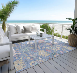 Piper Looms Chantille Global ACN1154 Blue Machine Washable Area Rug Outdoor Lifestyle Image Feature