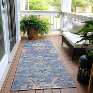 Piper Looms Chantille Global ACN1154 Blue Machine Washable Area Rug Runner Outdoor Lifestyle Image Feature