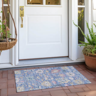 Piper Looms Chantille Global ACN1154 Blue Machine Washable Area Rug Scatter Outdoor Lifestyle Image Feature