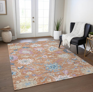 Piper Looms Chantille Global ACN1154 Orange Machine Washable Area Rug Lifestyle Image Feature