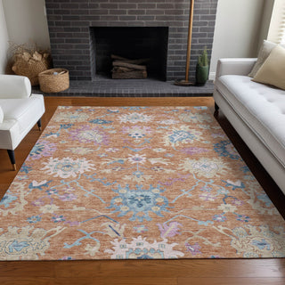 Piper Looms Chantille Global ACN1154 Orange Machine Washable Area Rug Lifestyle Image Feature