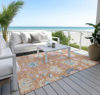 Piper Looms Chantille Global ACN1154 Orange Machine Washable Area Rug Outdoor Lifestyle Image Feature