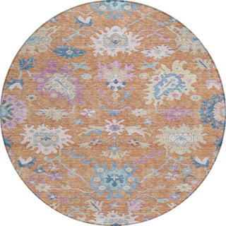 Piper Looms Chantille Global ACN1154 Orange Machine Washable Area Rug Round Main Image