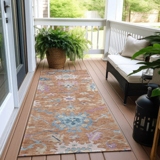 Piper Looms Chantille Global ACN1154 Orange Machine Washable Area Rug Runner Outdoor Lifestyle Image Feature