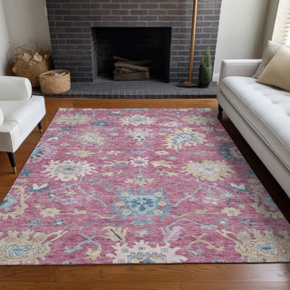 Piper Looms Chantille Global ACN1154 Pink Machine Washable Area Rug Lifestyle Image Feature