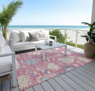 Piper Looms Chantille Global ACN1154 Pink Machine Washable Area Rug Outdoor Lifestyle Image Feature