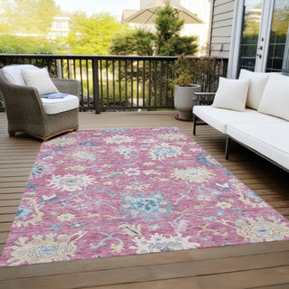 Piper Looms Chantille Global ACN1154 Pink Machine Washable Area Rug Outdoor Lifestyle Image Feature