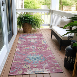 Piper Looms Chantille Global ACN1154 Pink Machine Washable Area Rug Runner Outdoor Lifestyle Image Feature