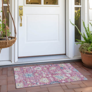 Piper Looms Chantille Global ACN1154 Pink Machine Washable Area Rug Scatter Outdoor Lifestyle Image Feature