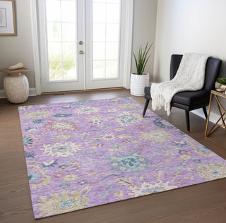 Piper Looms Chantille Global ACN1154 Purple Machine Washable Area Rug Lifestyle Image Feature