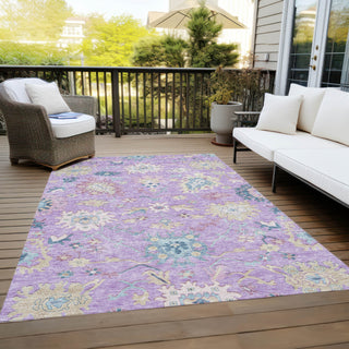 Piper Looms Chantille Global ACN1154 Purple Machine Washable Area Rug Outdoor Lifestyle Image Feature