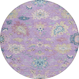 Piper Looms Chantille Global ACN1154 Purple Machine Washable Area Rug Round Main Image