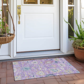 Piper Looms Chantille Global ACN1154 Purple Machine Washable Area Rug Scatter Outdoor Lifestyle Image Feature