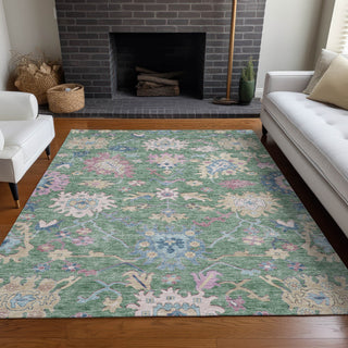 Piper Looms Chantille Global ACN1154 Sage Machine Washable Area Rug Lifestyle Image Feature