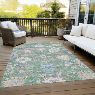 Piper Looms Chantille Global ACN1154 Sage Machine Washable Area Rug Outdoor Lifestyle Image Feature