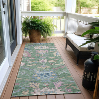 Piper Looms Chantille Global ACN1154 Sage Machine Washable Area Rug Runner Outdoor Lifestyle Image Feature