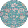 Piper Looms Chantille Global ACN1154 Teal Machine Washable Area Rug Round Main Image