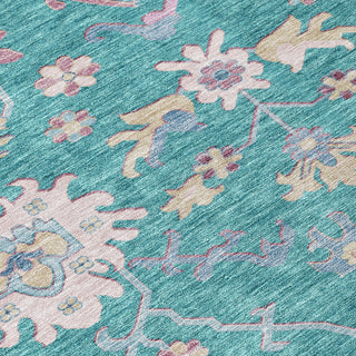 Piper Looms Chantille Global ACN1154 Teal Machine Washable Area Rug Swatch Image