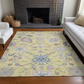 Piper Looms Chantille Global ACN1154 Yellow Machine Washable Area Rug Lifestyle Image Feature