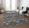 Piper Looms Chantille Floral ACN1155 Black Machine Washable Area Rug Lifestyle Image Feature