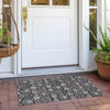 Piper Looms Chantille Floral ACN1155 Black Machine Washable Area Rug Scatter Outdoor Lifestyle Image Feature