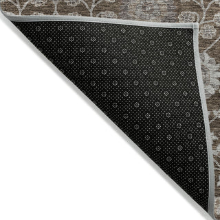 Piper Looms Chantille Floral ACN1155 Chocolate Machine Washable Area Rug Backing Image