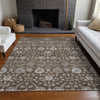Piper Looms Chantille Floral ACN1155 Chocolate Machine Washable Area Rug Lifestyle Image Feature